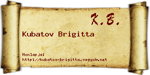 Kubatov Brigitta névjegykártya