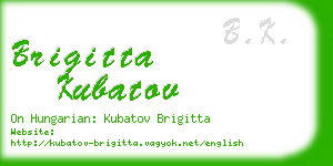 brigitta kubatov business card